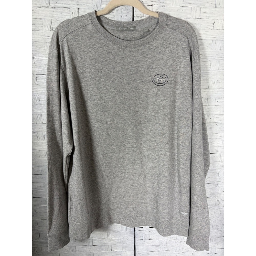 Straight Down Mens T-Shirt Pima Cotton Modal Long Sleeve Logo Tee
